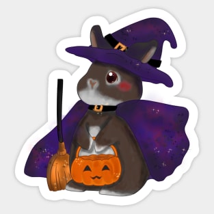 Little Rabbit WItch _ Treat or Trick _ Bunniesmee Halloween Edition Sticker